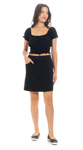 Short Skirt - Black - Organic Cotton